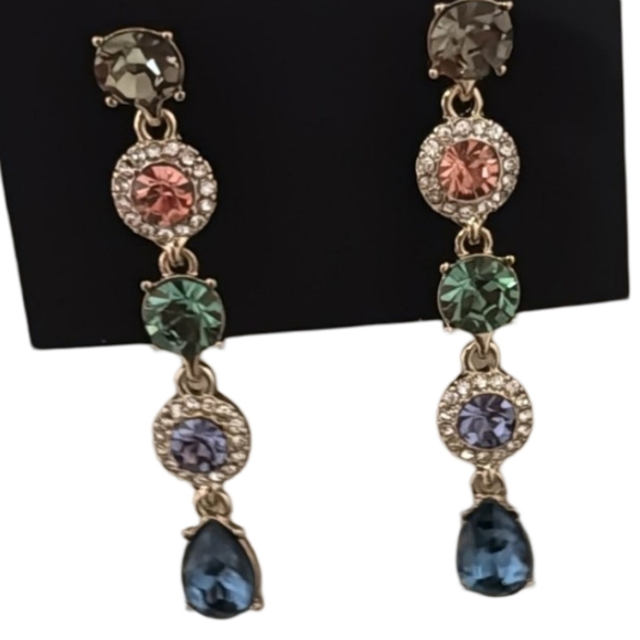 LOW START Givenchy | Multicolor Stone and Pave Dangle Earrings - Picture 2 of 3